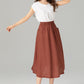 A line summer midi skirt with pockets 4905