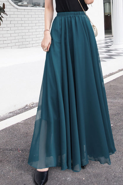 Maxi plus size swing a line chiffon skirt women TT0034