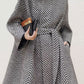 Striple winter wool cape coat women 4583