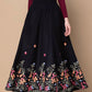 Black maxi Embroidered Wool Skirt 4770