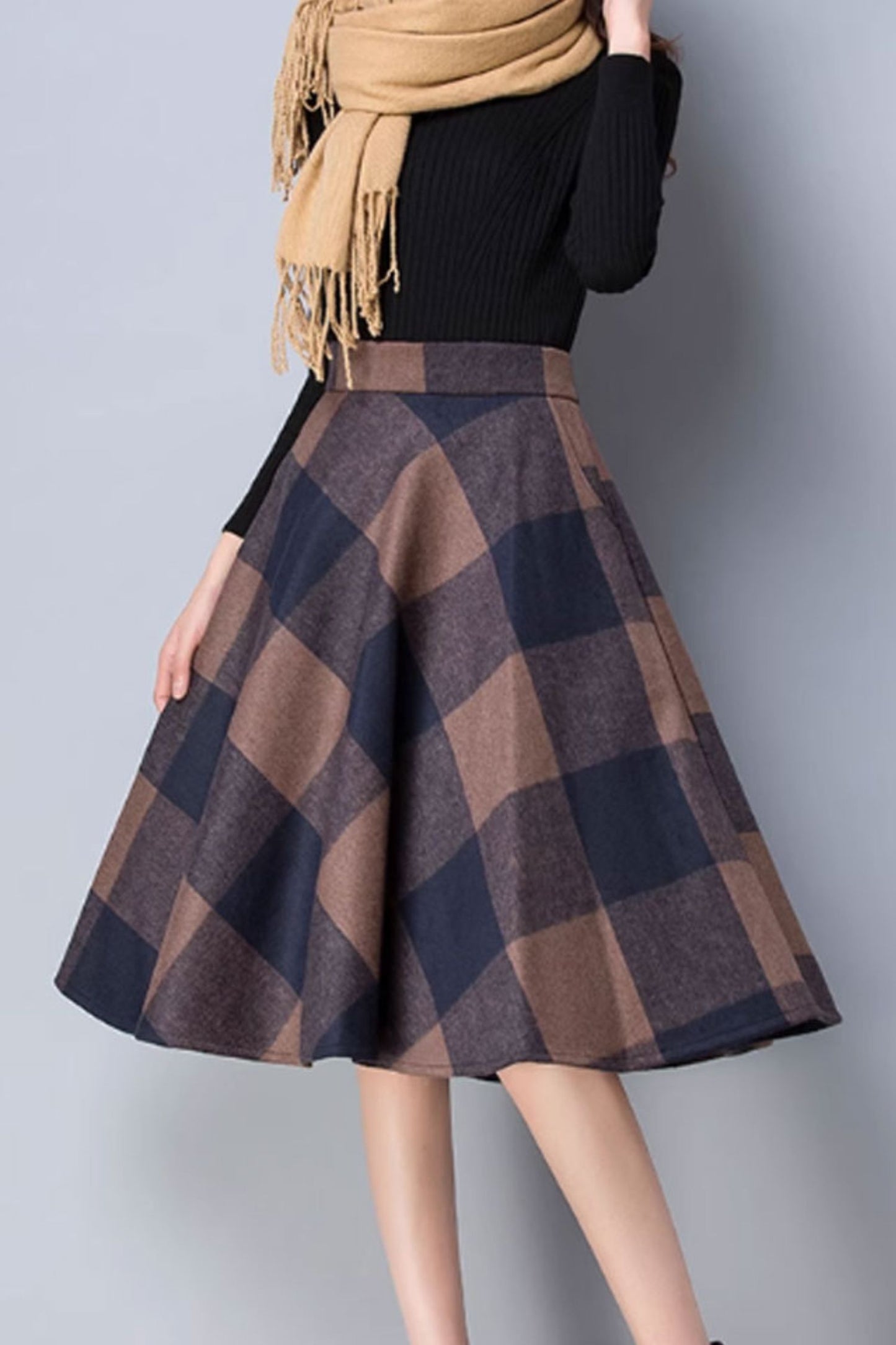 Vintage skater winter wool skirt 4642-2