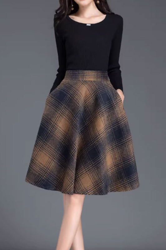 Swing winter wool skirt for women 4655-2