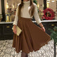 High Waist Flared Wool Winter Skirt 4744