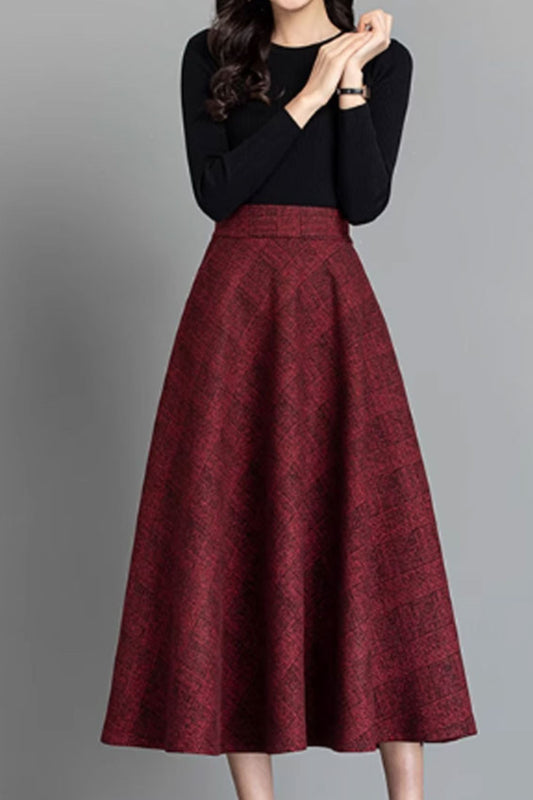 Vintage winter wool skirt for women 4641-3