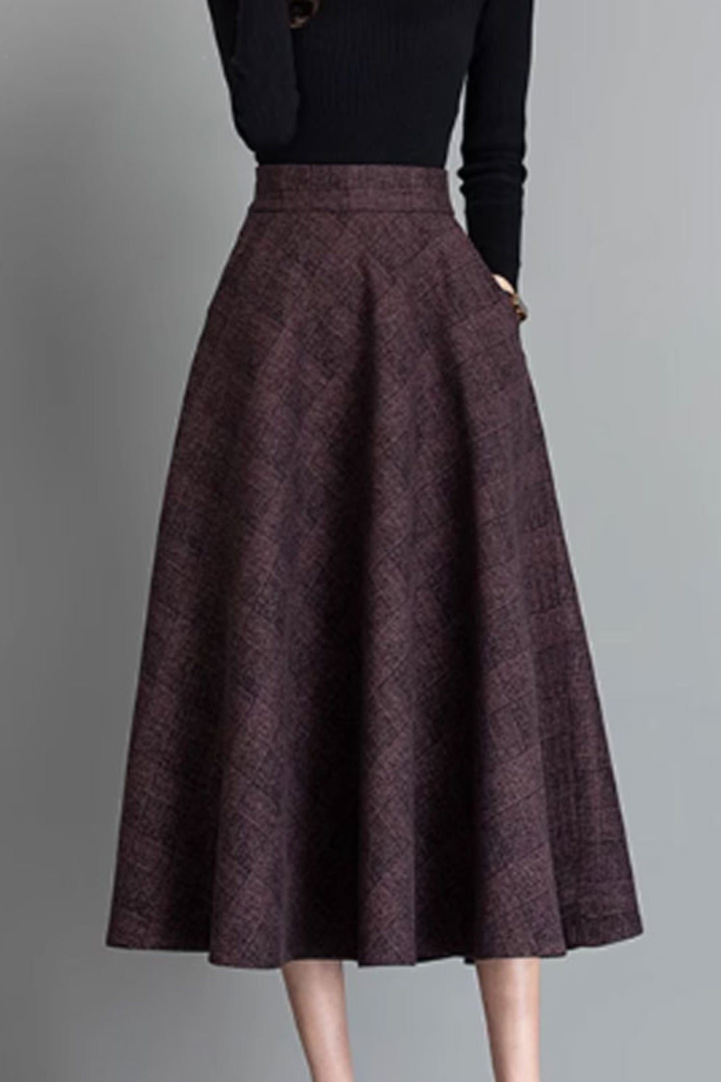 Vintage winter wool skirt for women 4641-4