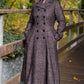 Double breasted gray wool maxi coat for women 4720