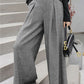 Loose fitting wide leg wool pants women 4638