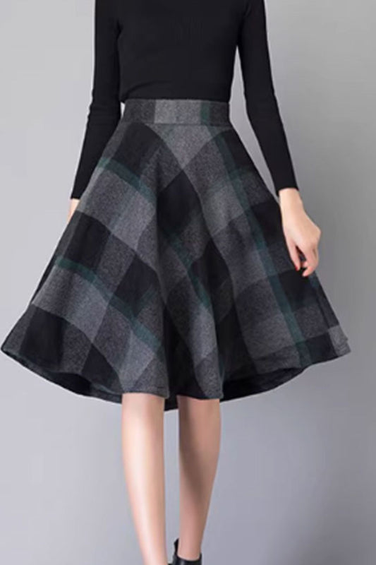 Swing short winter wool skirt for women 4655-6