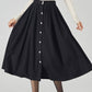 Elegant Wool Maxi Skirt with Front Buttons 4538
