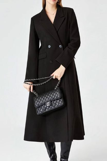 Long double breasted winter wool coat 4576