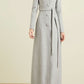 Maxi button down winter wool coat 4587