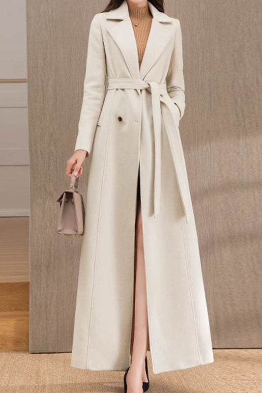 Maxi winter wool coat with belt 4586