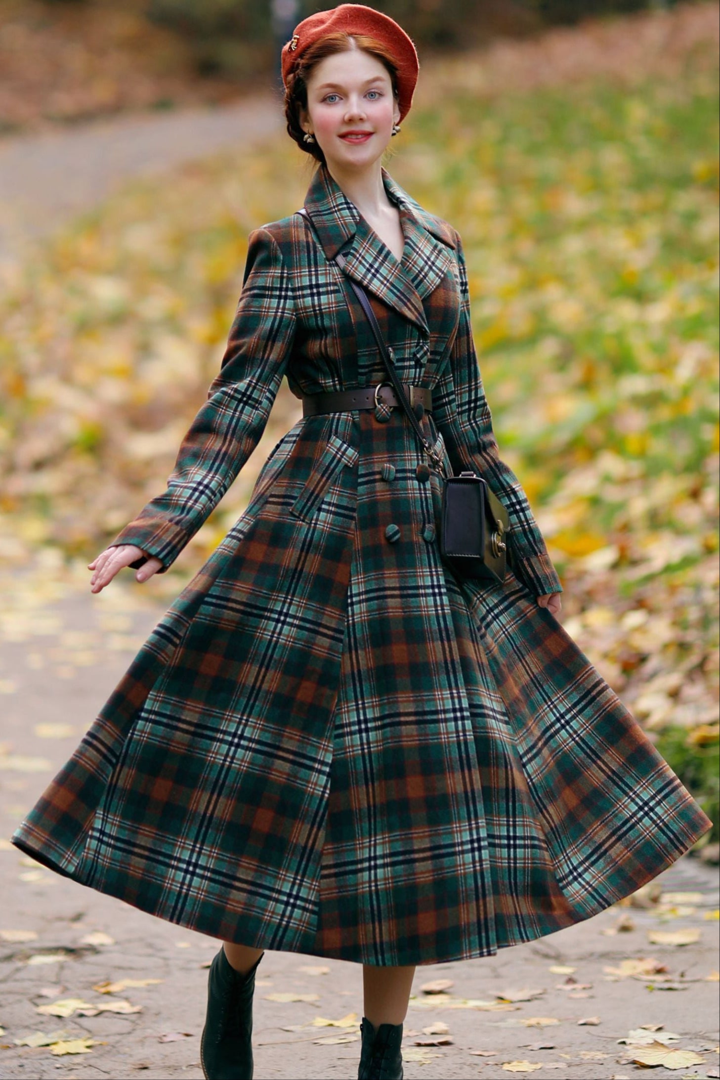 Plaid Wool Coat