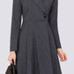 Fit and flare winter wool dress with lapel collar  4800