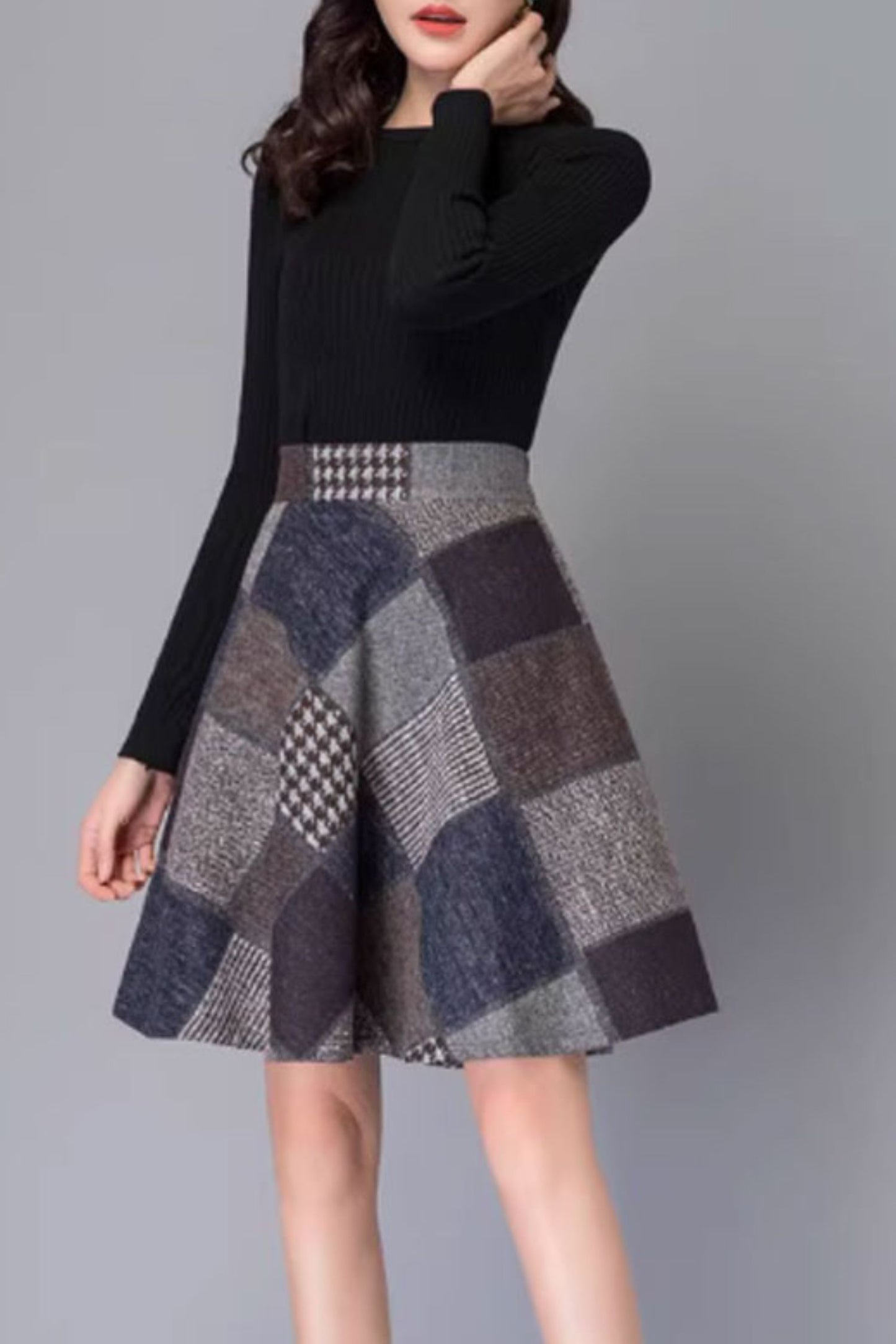 Skater winter wool skirt for women 4655-1