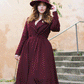 Burgundy Princess Wool Coat Women in winter 4721