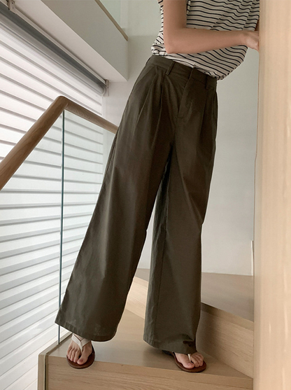 Women's summer loose fitting wide leg pants 4378