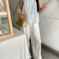 Women's summer loose fitting wide leg pants 4378