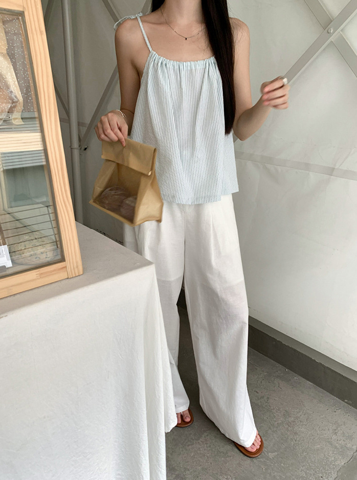 Women's summer loose fitting wide leg pants 4378