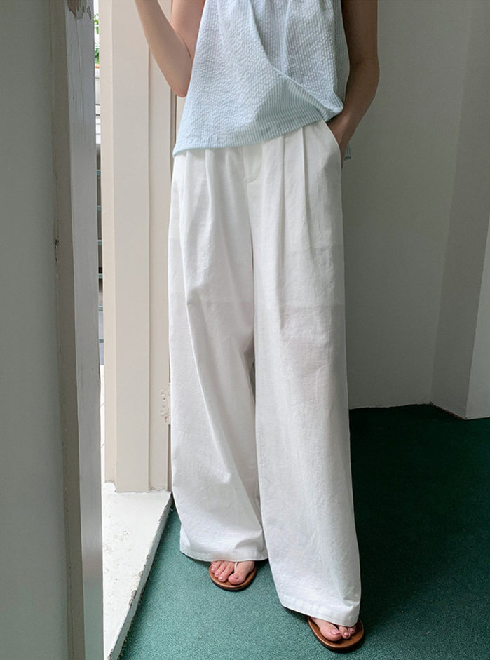 Women's summer loose fitting wide leg pants 4378