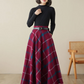 Long wool plaid skirt for women 5257