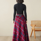 Long wool plaid skirt for women 5257