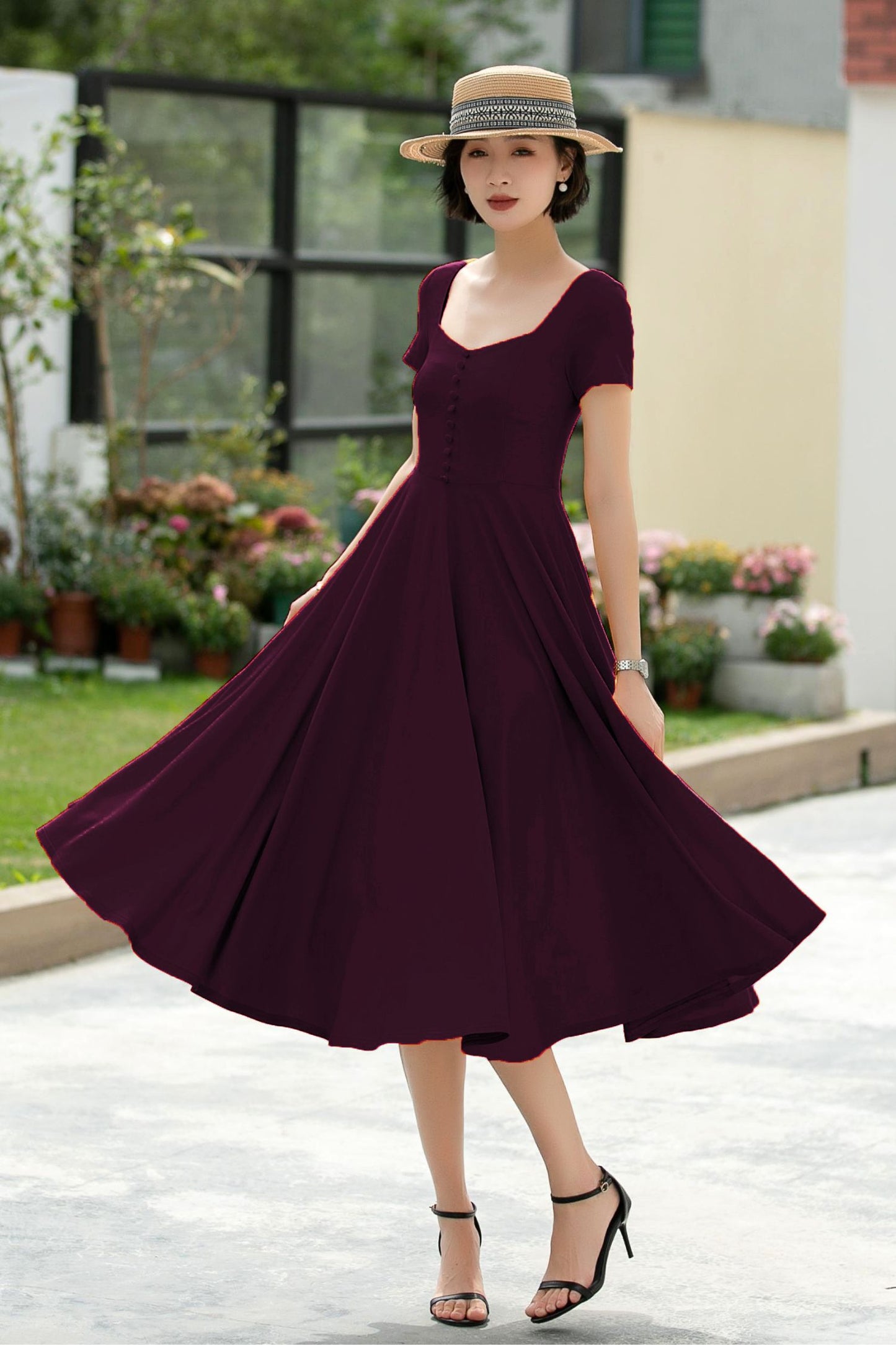 Yellow midi dresses for women 5981