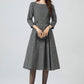 Fit and flare midi wool dress 5301