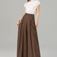 Womens elegant wide leg long linen pants 4918