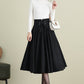 Black Midi Swing Wool Skirt 3900,Size 170-US2 #CK2202378