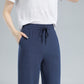 Casual Elastic Waist Linen Pants 3610