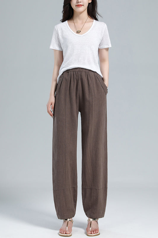 Womens Baggy Linen Pants 3611