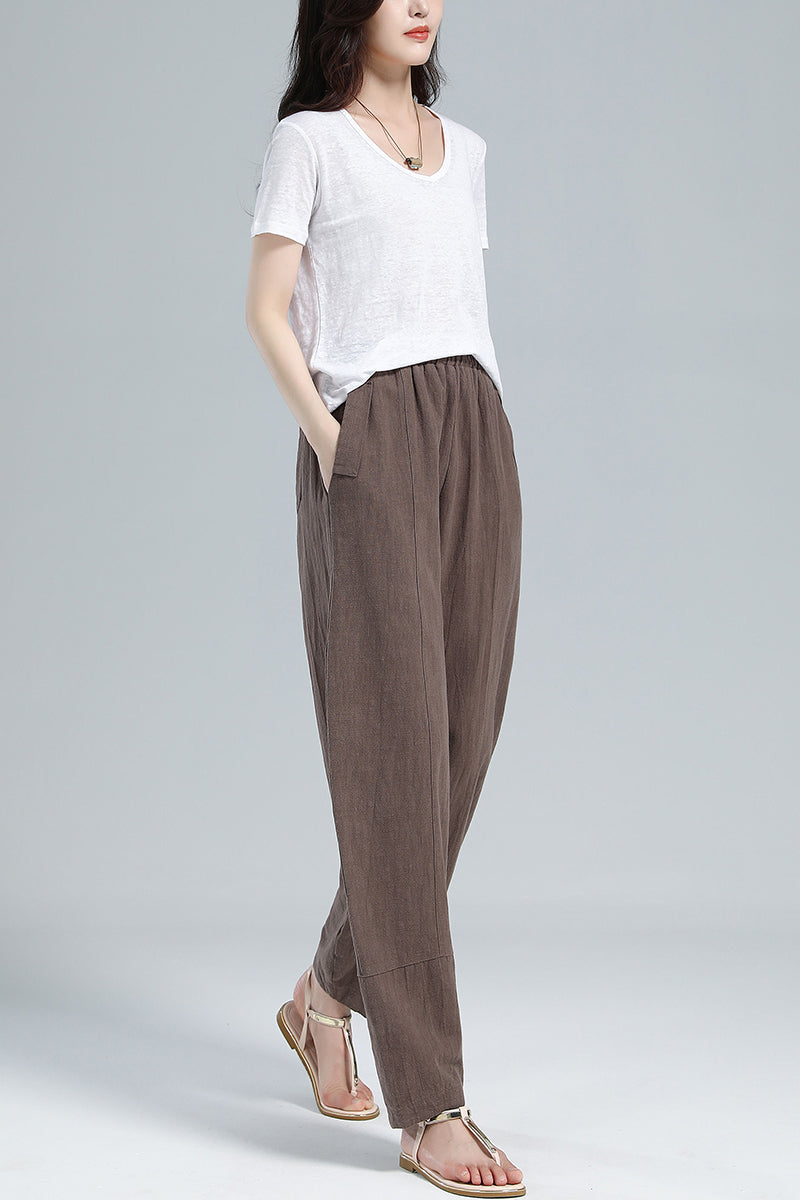 Womens Baggy Linen Pants 3611