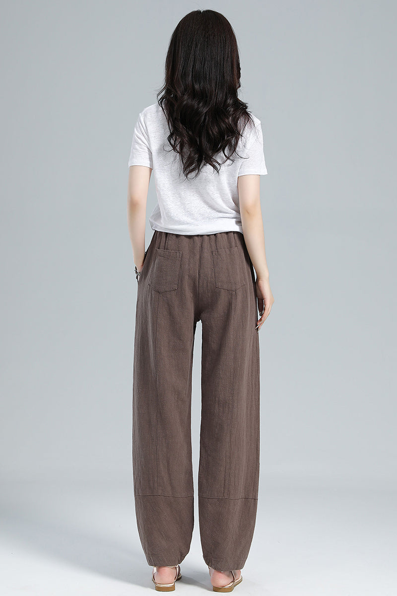 Womens Baggy Linen Pants 3611