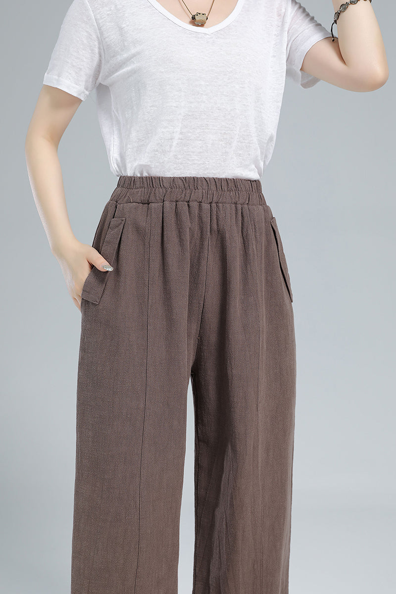 Womens Baggy Linen Pants 3611