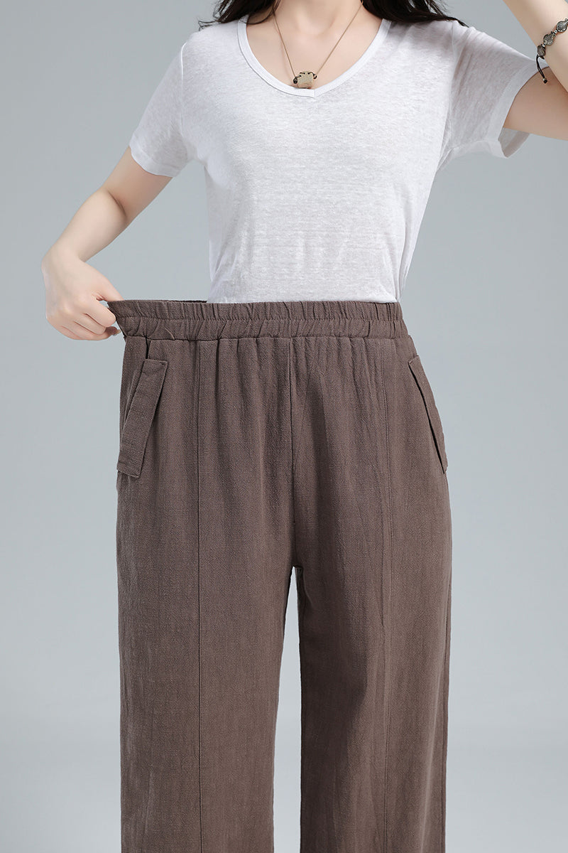 Womens Baggy Linen Pants 3611