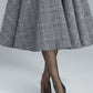 High Waist Plaid Wool Skirt Women 3245