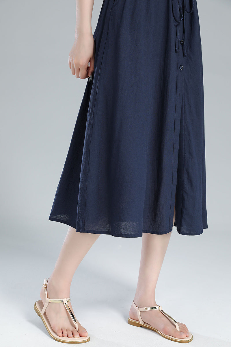 Sleeveless Linen Shirt Dress 3619 Xiaolizi Sleeveless Linen Shirt Dress 3619 Xiaolizi