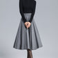 Pockets Solid Skirt, Minimalist Skirt 3168