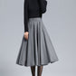 Pockets Solid Skirt, Minimalist Skirt 3168