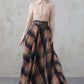 Handmade Women's Vintage Plaid Wool Long Skirt - Winter High Waist 5275