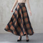 Handmade Women's Vintage Plaid Wool Long Skirt - Winter High Waist 5275