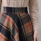 Handmade Women's Vintage Plaid Wool Long Skirt - Winter High Waist 5275