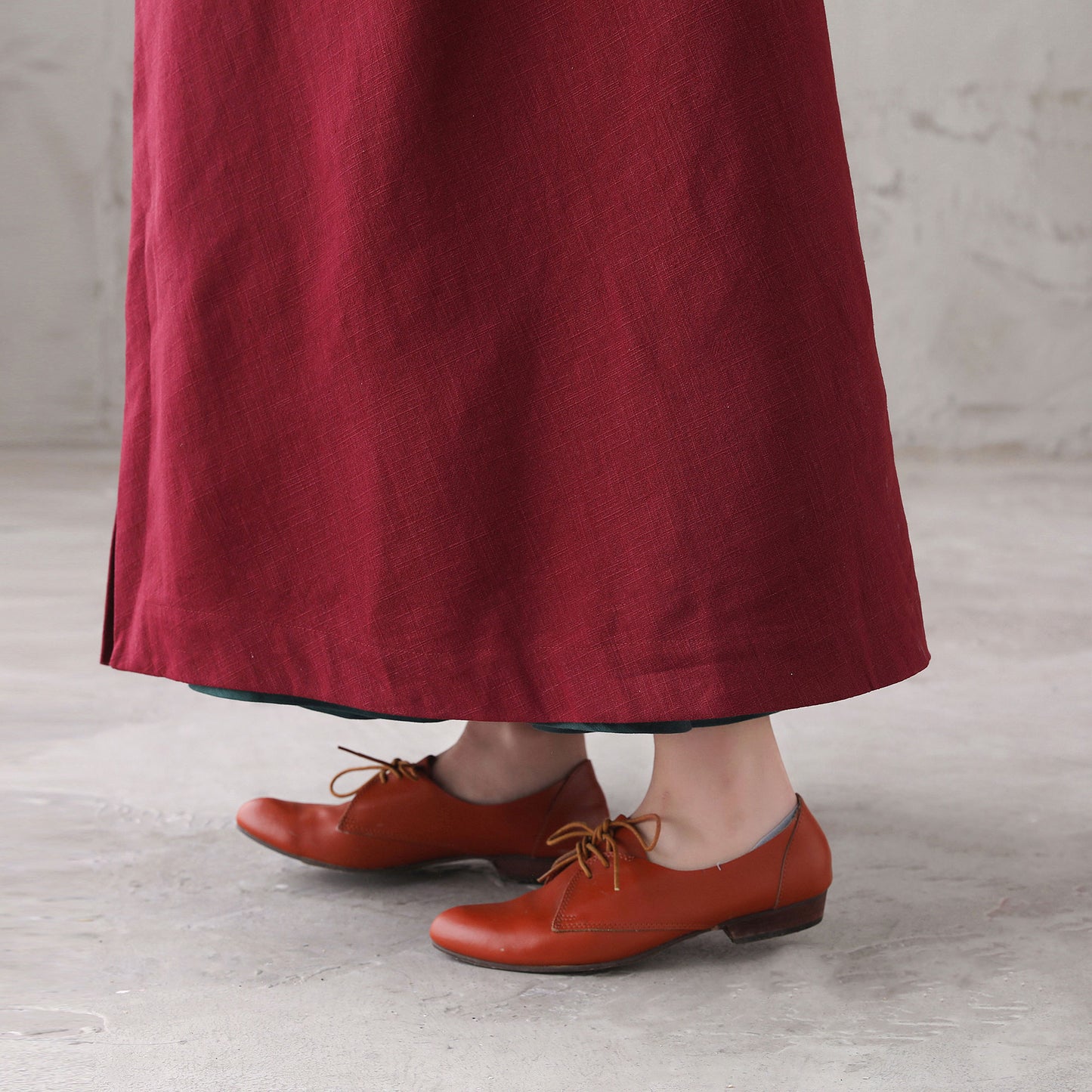 Red Linen Hooded Cloak – Handmade Vintage Cape with Influencer Picks 3288