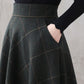 Women Retro Maxi Wool Skirt 3294,Size 160-US4 #CK2101674