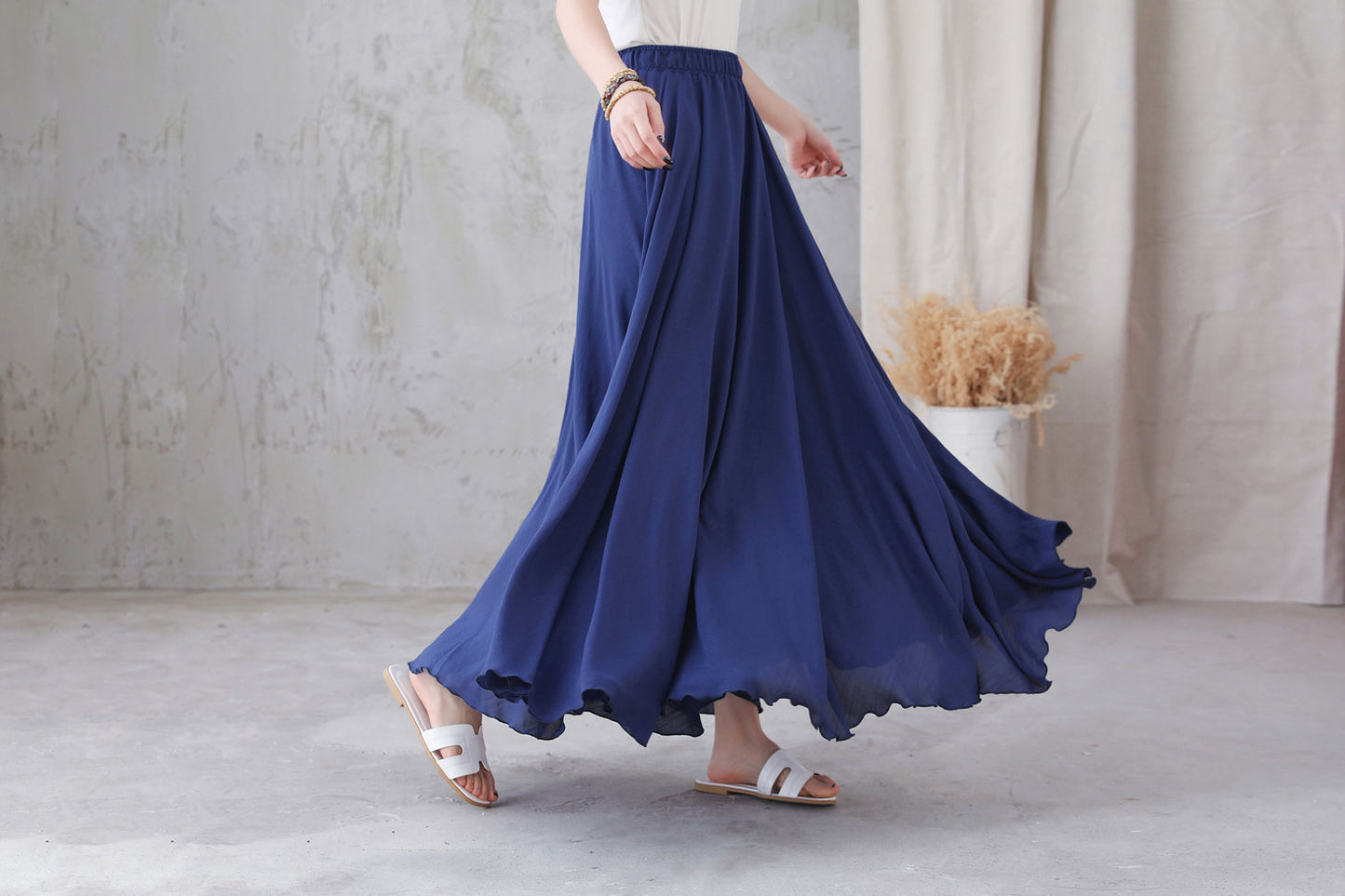 Women's flowy Bohemian Swing Maxi Skirt 3297