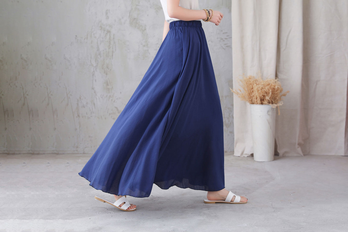 Women's flowy Bohemian Swing Maxi Skirt 3297