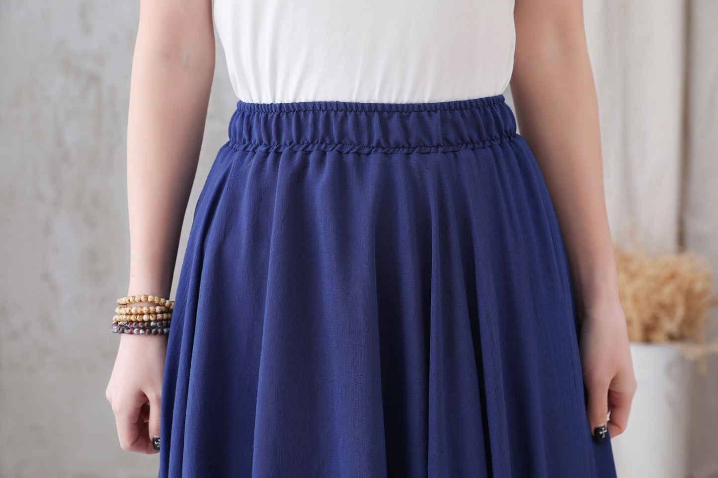 Women's flowy Bohemian Swing Maxi Skirt 3297