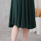 Green Linen Full Circle Skirt with Pockets 3305