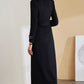 Black long wool warm winter coat 5283